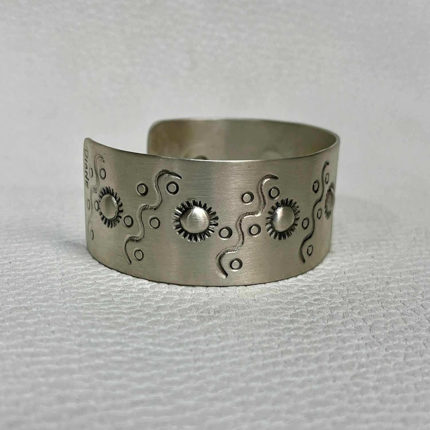 Hand-Stamped Sterling Silver Story Cuff