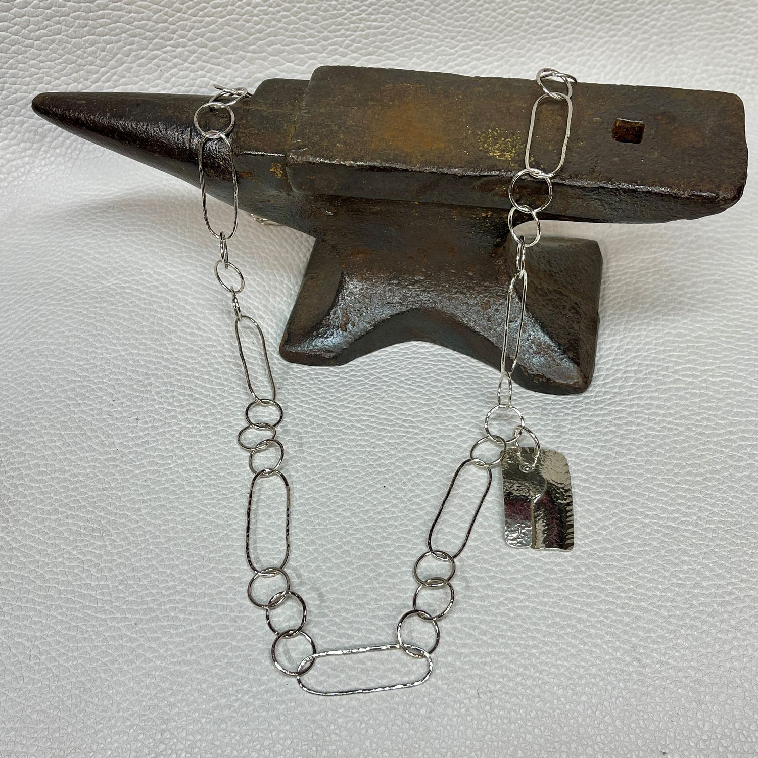 Paper Clip and Hand-Stamped Horse Necklace