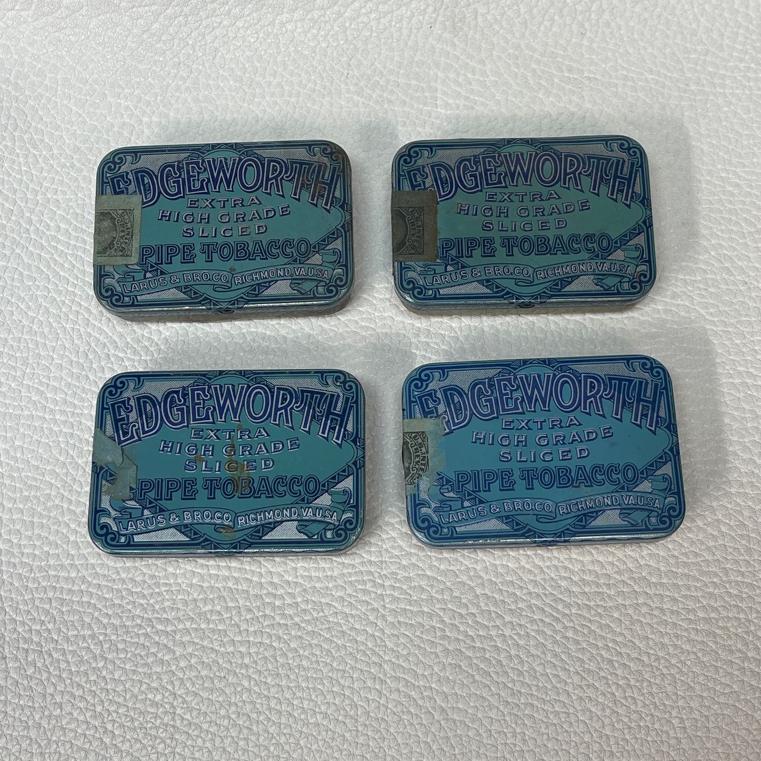 4 Small Vintage Edgeworth Extra High Grade Sliced Pipe Tobacco Tin