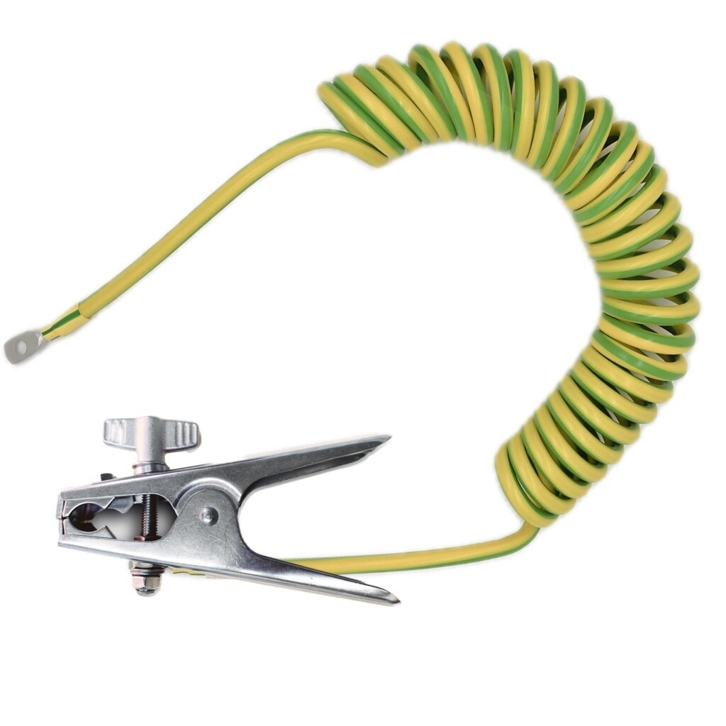 Erdungszange mit Spannvorrichtung, mit Kabel