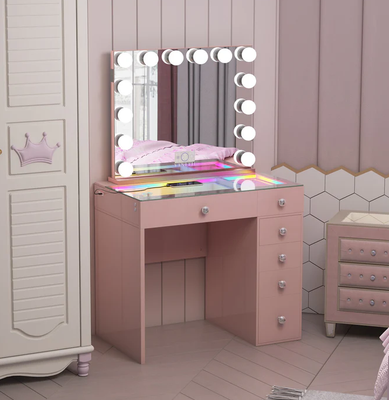 VANITII Mini Diana Vanity Desk- 6 Storage Drawers
