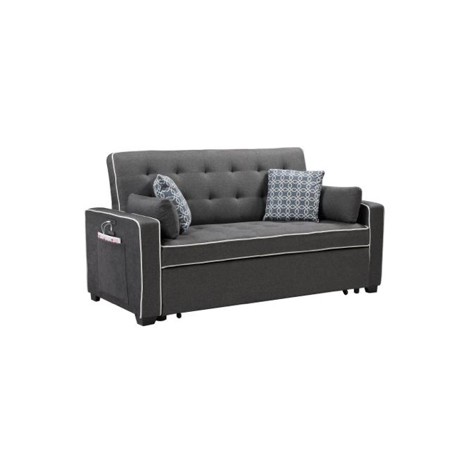 Cody Modern Gray Fabric Sleeper Sofa with 2 USB Charging Ports and 4 Accent Pillows Cody Modern Gray Fabric Sleeper Sofa with 2 USB Charging Ports and 4 Accent Pillows