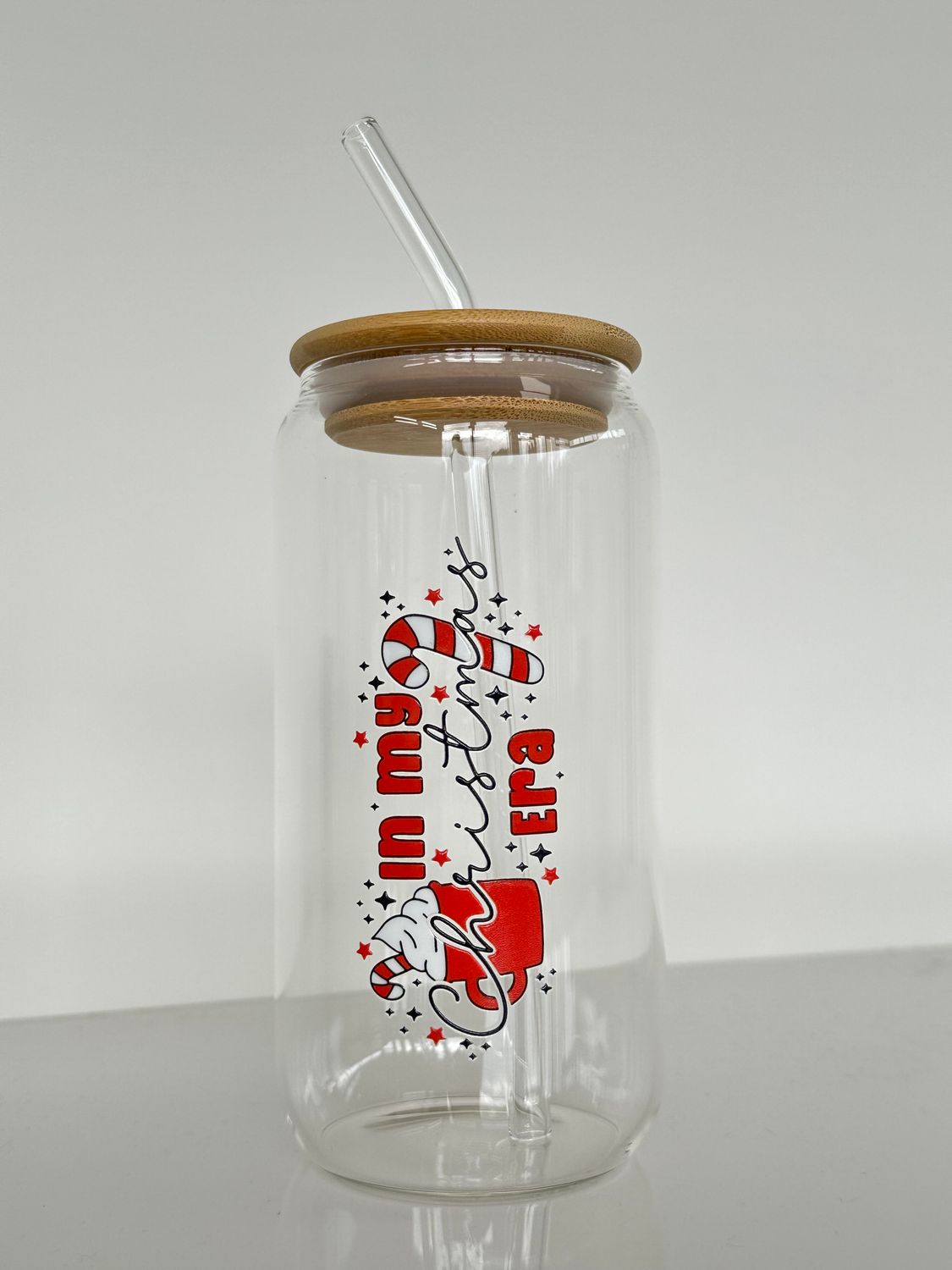 In my christmas era Glass Can (20oz)