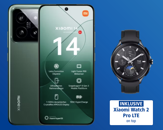 Xiaomi 14 | 5G inkl. Watch 2 Pro LTE Xiaomi 14 | 5G inkl. Watch 2 Pro LTE