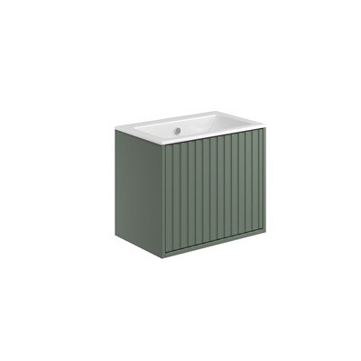 Ember 600 Cabinet with Fluted Doors Reed Green (incl basin)