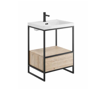 Juniper 600 Floorstanding Black Frame with Drawer Box &amp; Basin