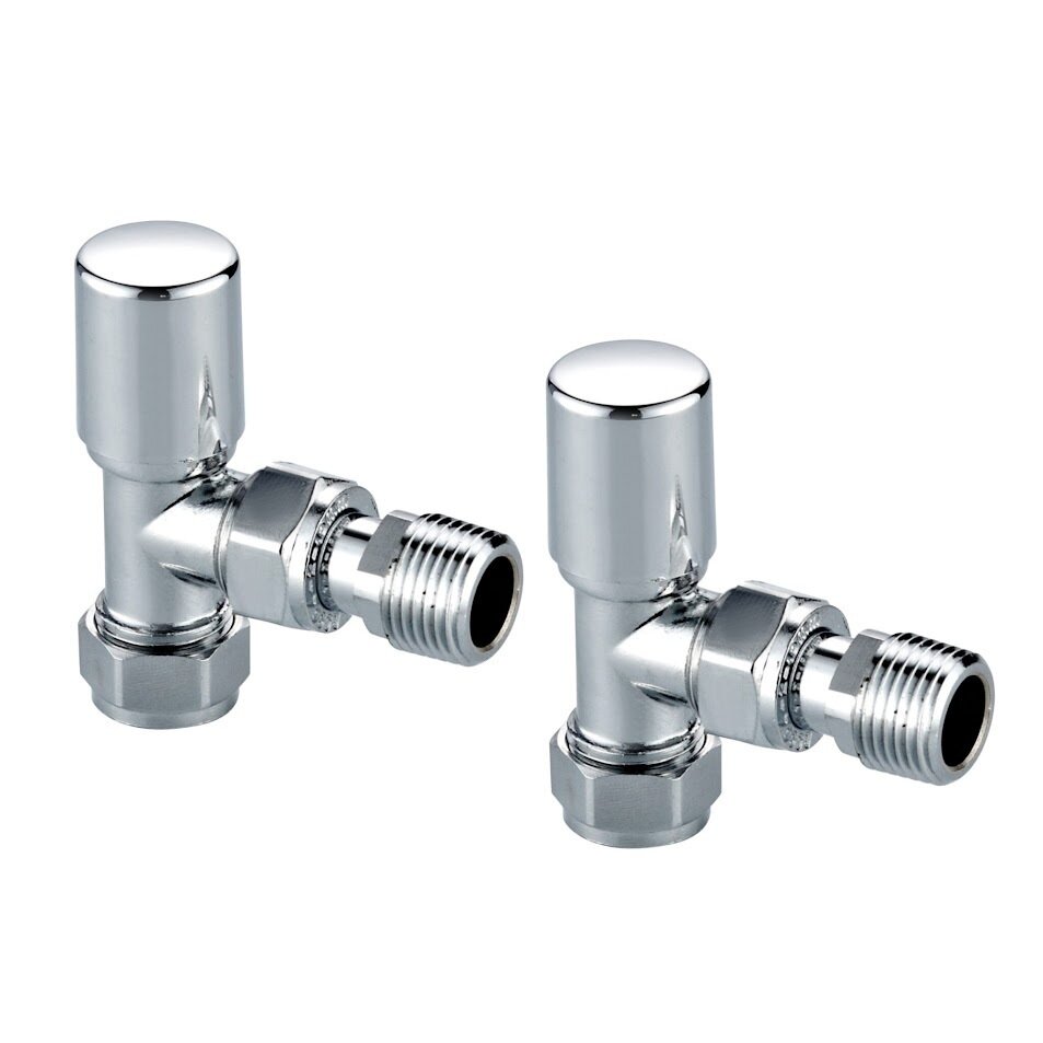 Radiator Valve Angled Chrome 15mm (pair)