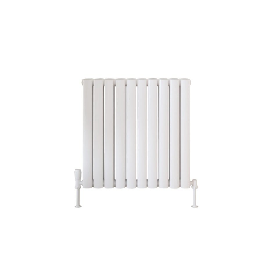 Blossom Horizontal Double White Designer Radiator 590 x 600
