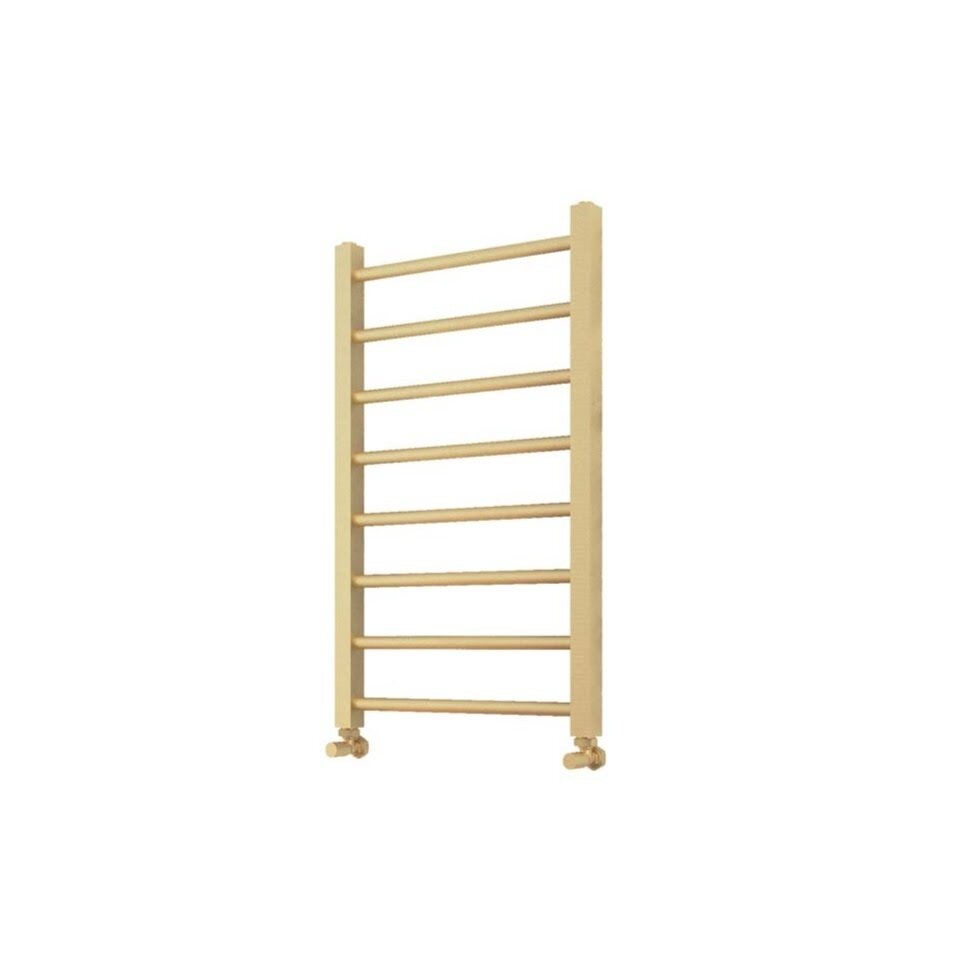 Aspen Brushed Brass Towel Radiator 500 x 800