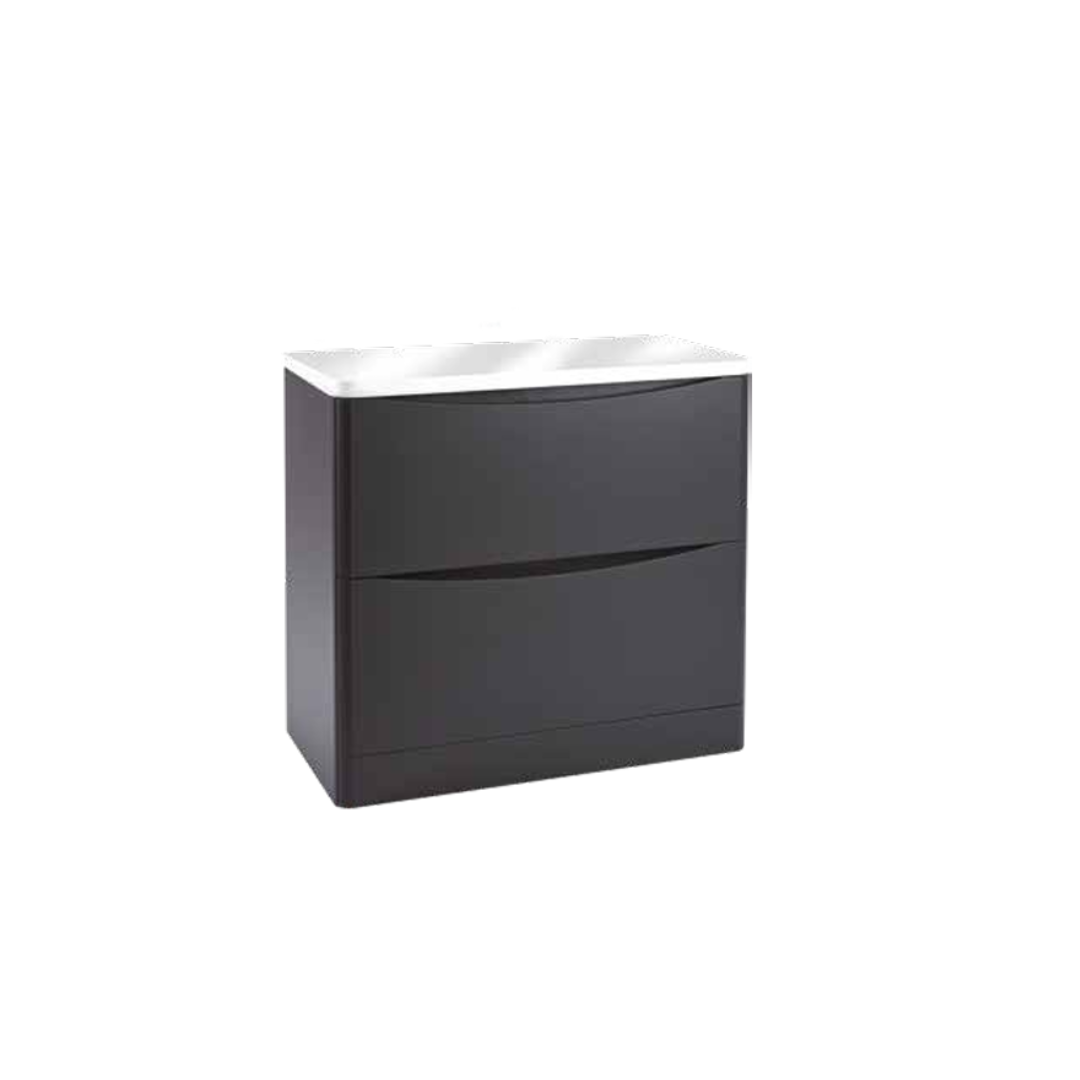 Topaz 900 Floor Cabinet Matt Grey with Counter Top