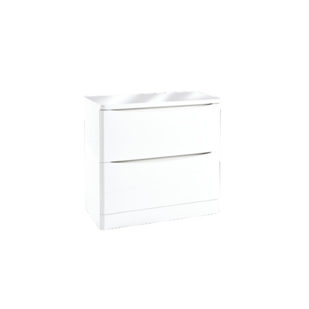 Topaz 900 Floor Cabinet High Gloss White with Counter Top
