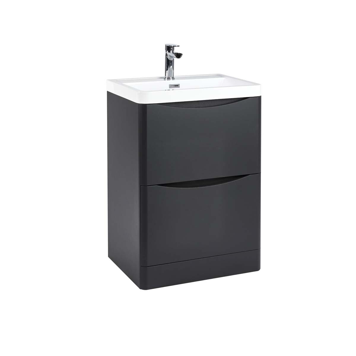 Topaz 600 Floor Cabinet Matt Grey with Basin
