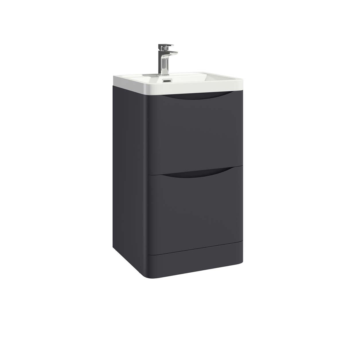 Topaz 500 Floor Cabinet Matt Grey with Basin