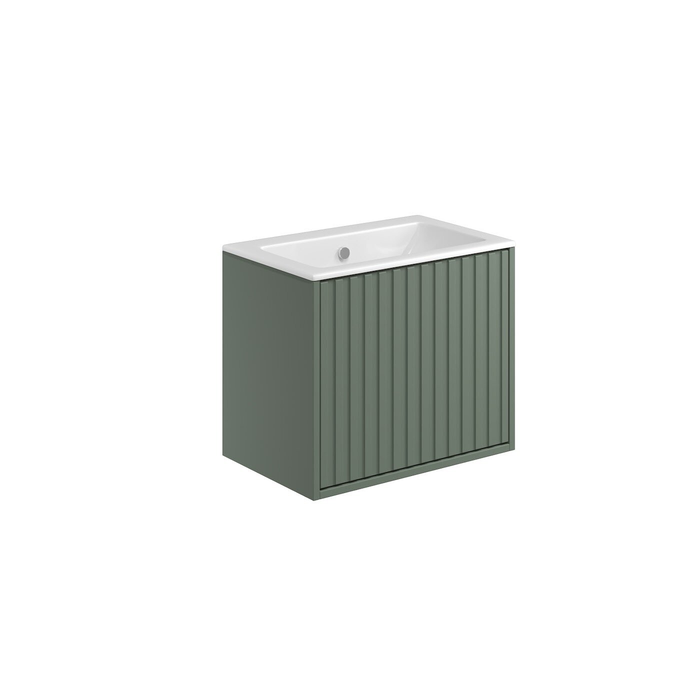 Ember 600 Cabinet with Fluted Doors Reed Green (incl basin)