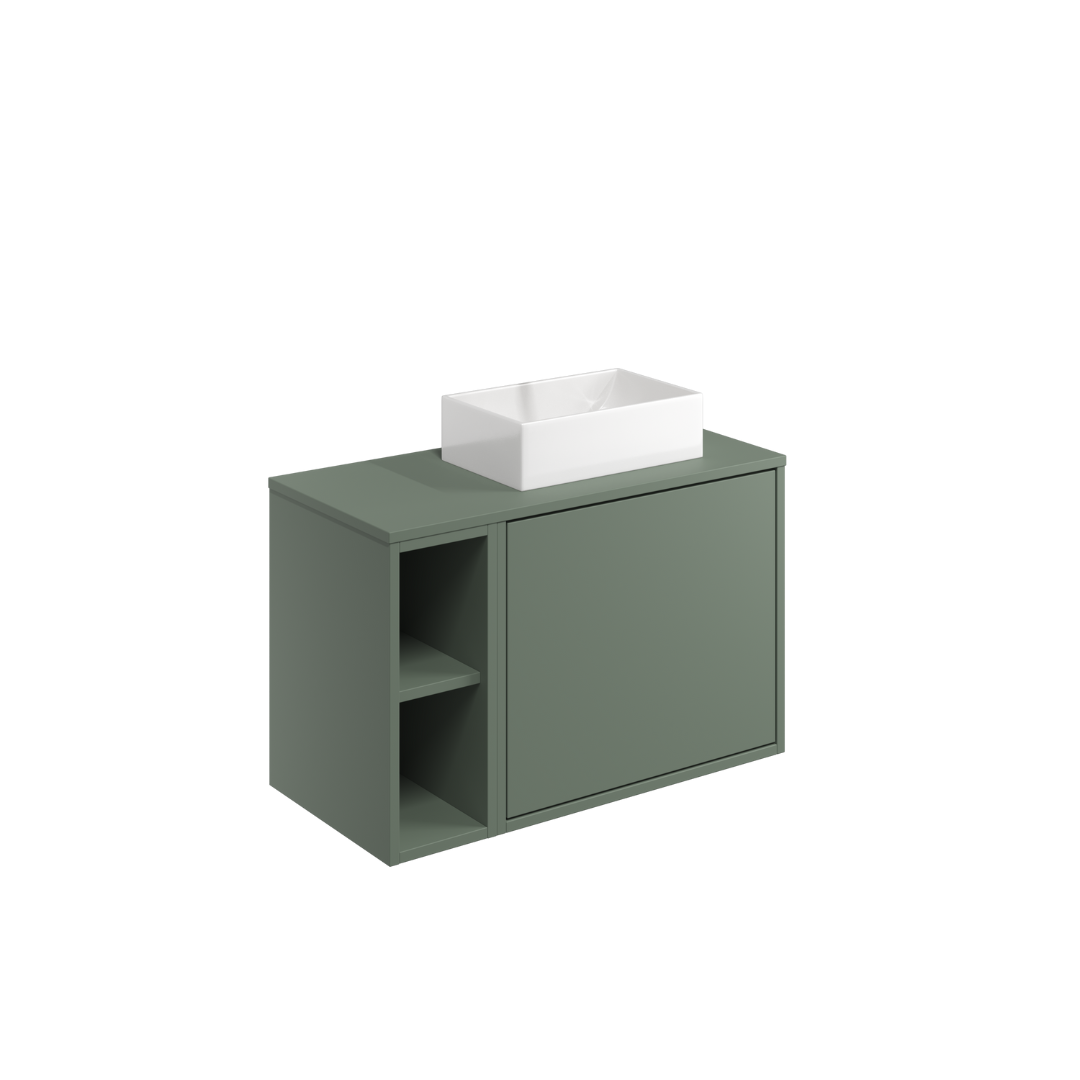 Ember 800 Cabinet &amp; Side Storage Reed Green (incl basin)