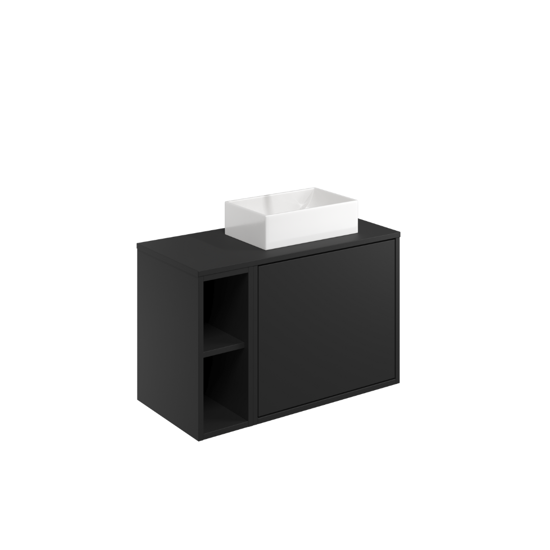 Ember 800 Cabinet &amp; Side Storage Matt Black (incl basin)