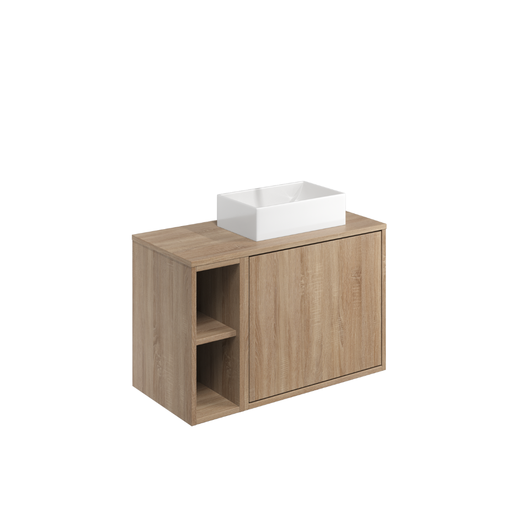 Ember 800 Cabinet &amp; Side Storage Sonoma Oak (incl basin)