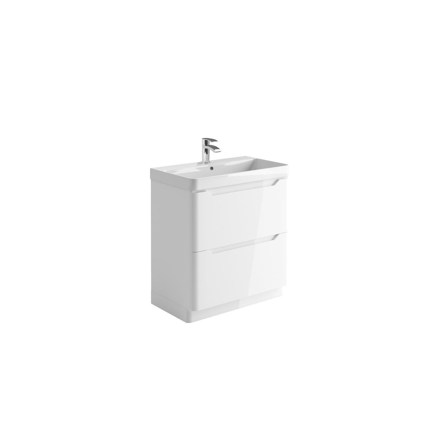 Medora 800 Floor Cabinet High Gloss White (incl basin)
