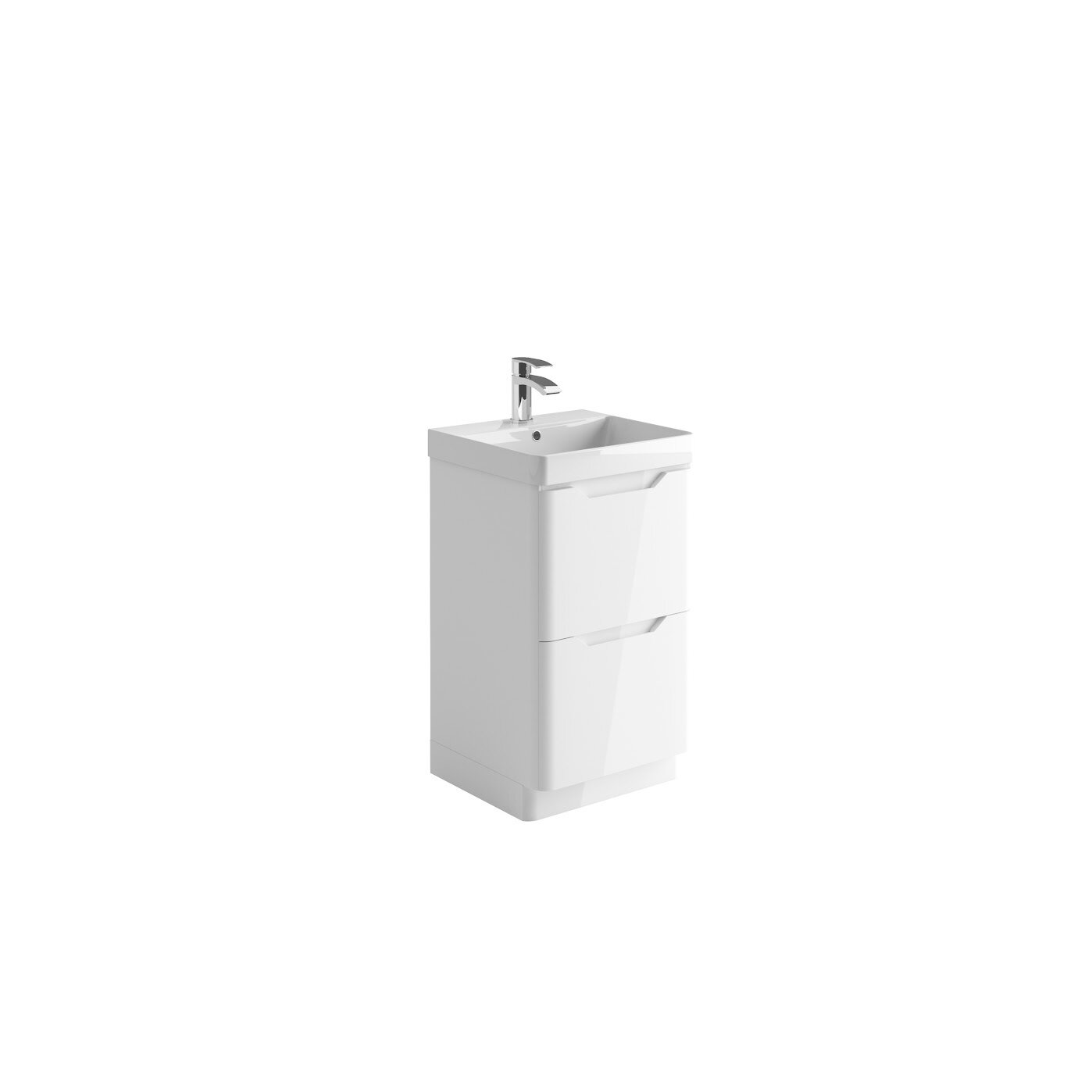 Medora 500 Floor Cabinet High Gloss White (incl basin)