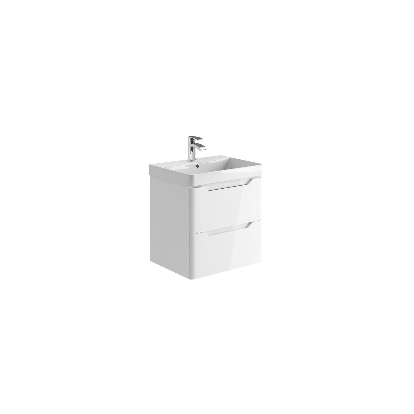 Medora 600 Wall Cabinet High Gloss White (incl basin)