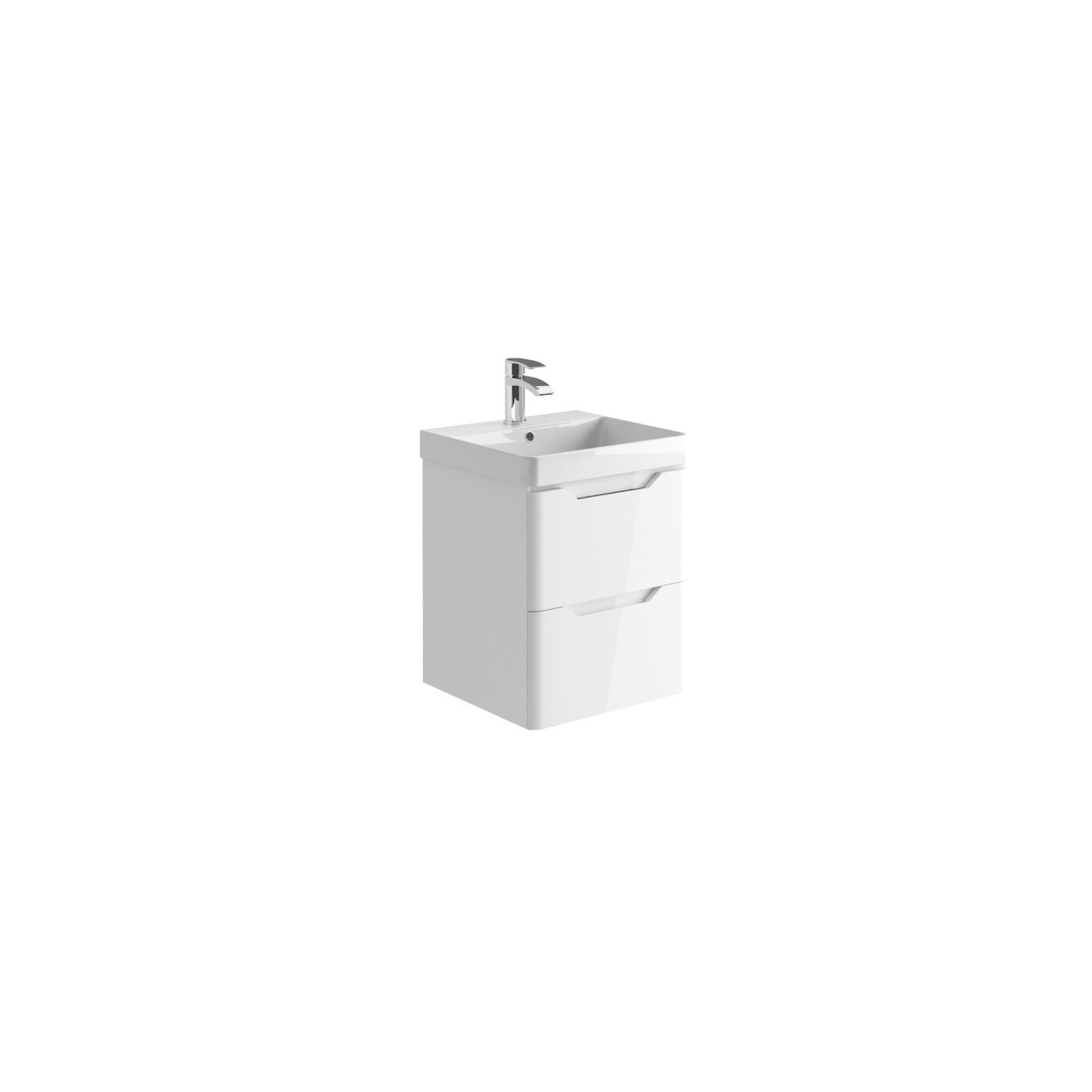 Medora 500 Wall Cabinet High Gloss White (incl basin)