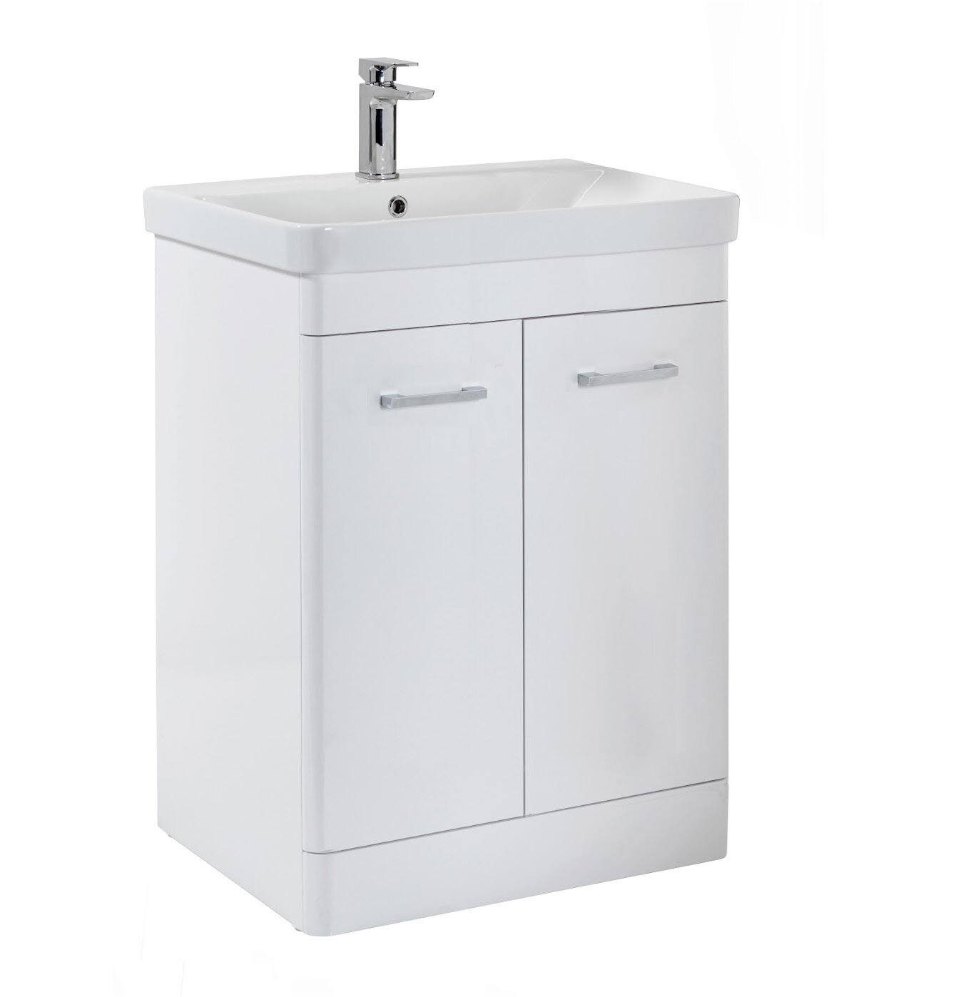 Bruna Floorstanding 800 Vanity Unit High Gloss White (incl basin)