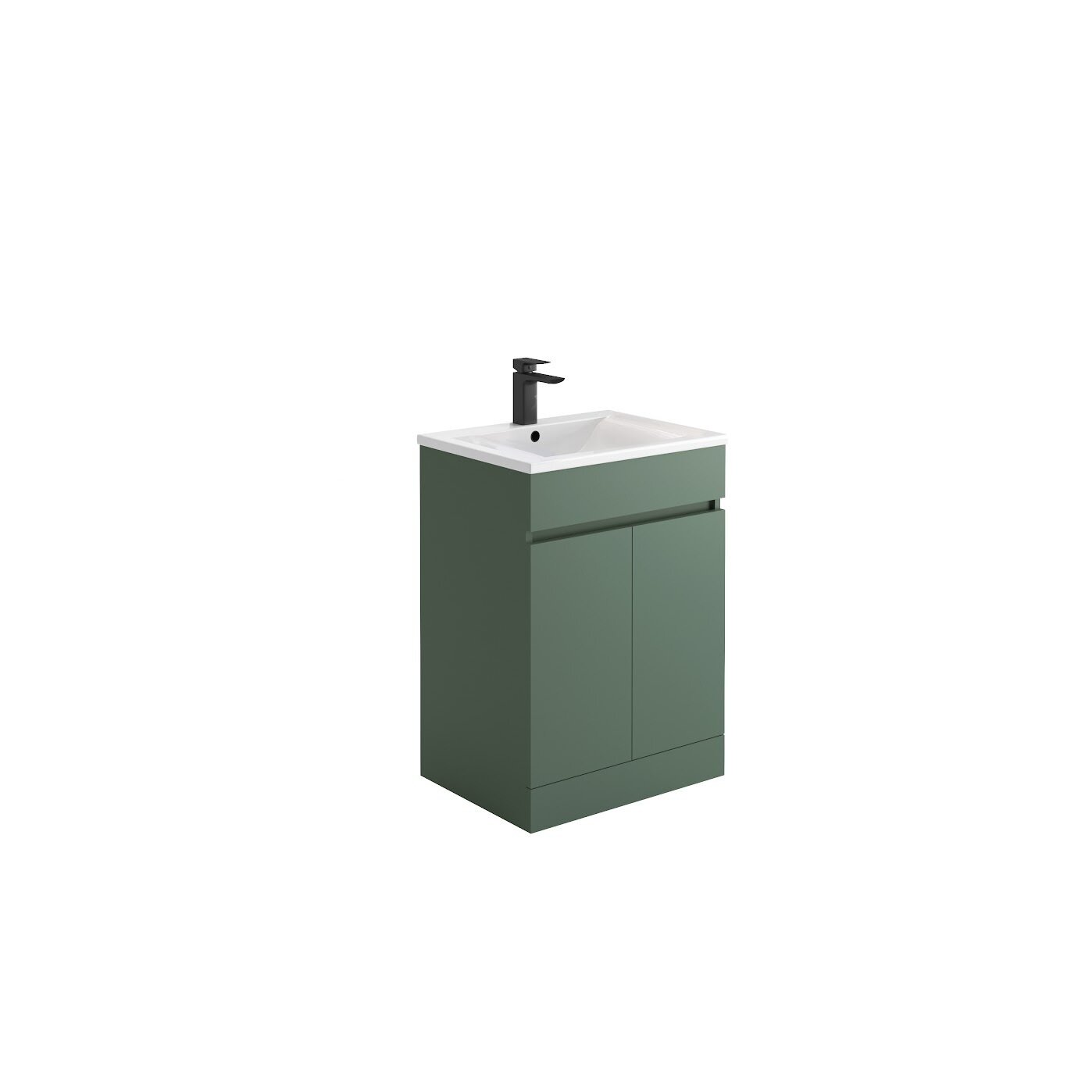 Elara 600 Vanity Unit Matt Sage Green (incl basin)