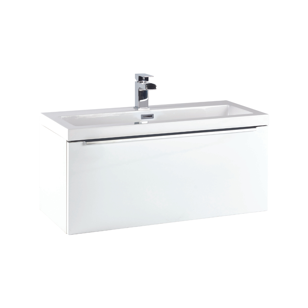 Mona 800 Basin Cabinet High Gloss White (incl basin)
