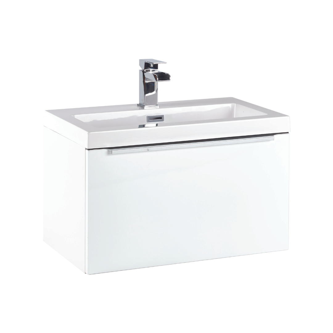 Mona 600 Basin Cabinet High Gloss White (incl basin)