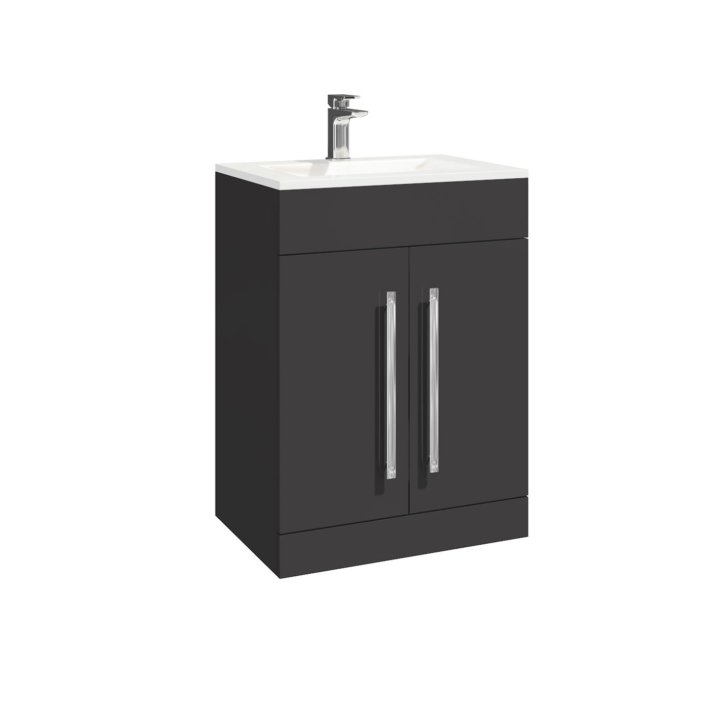 Leora 2 Door 600 Vanity Unit Matt Grey (incl basin)