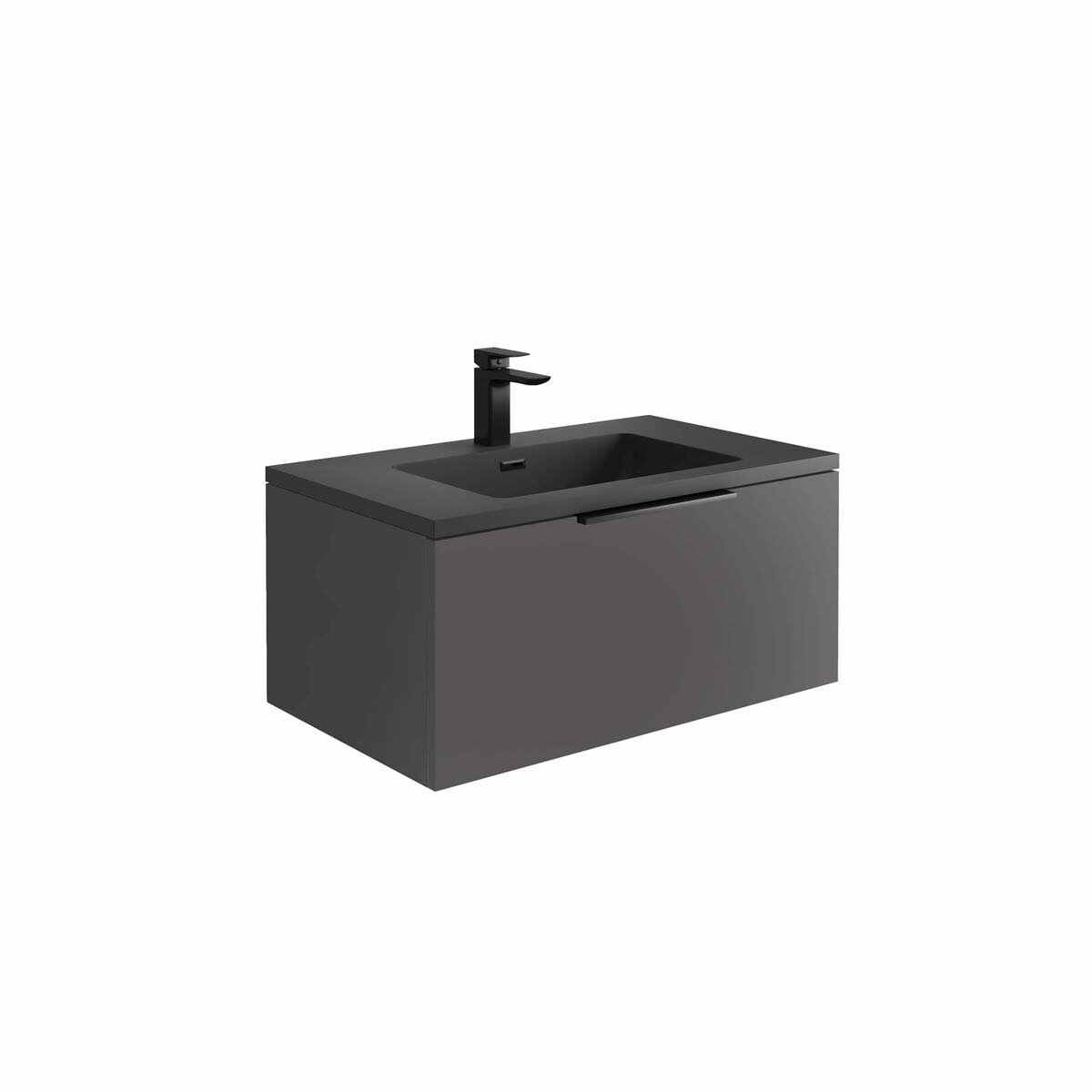 Cairo Matt Grey 800 LED Cabinet (incl basin)