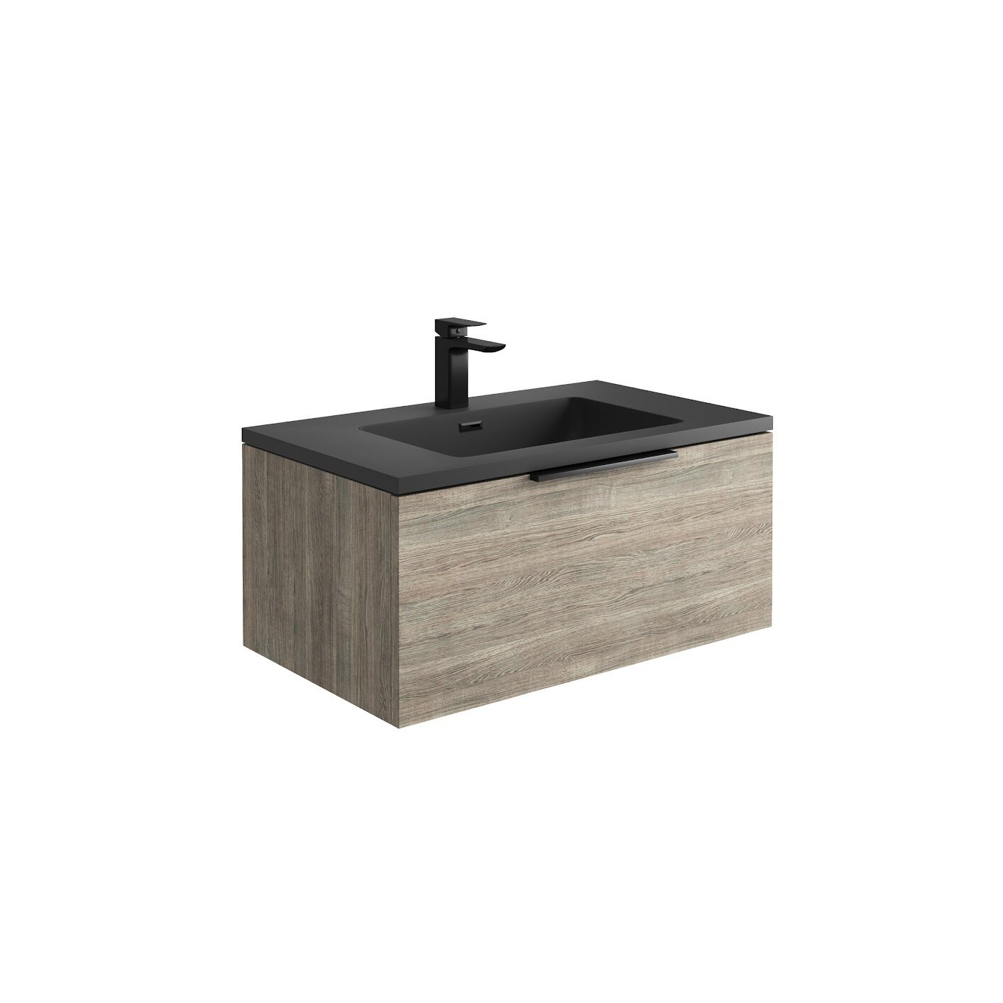 Cairo Grey Oak 800 LED Cabinet (incl basin)