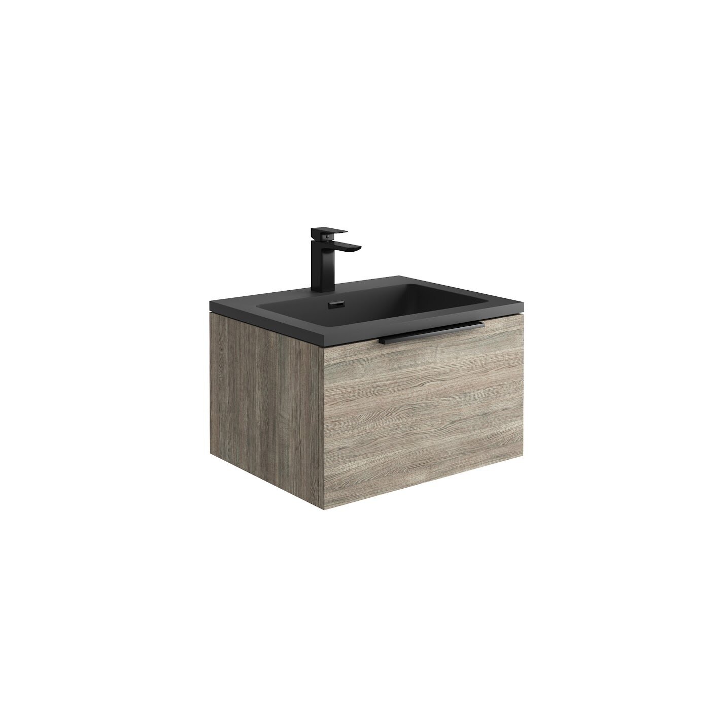 Cairo Grey Oak 600 LED Cabinet (incl basin)
