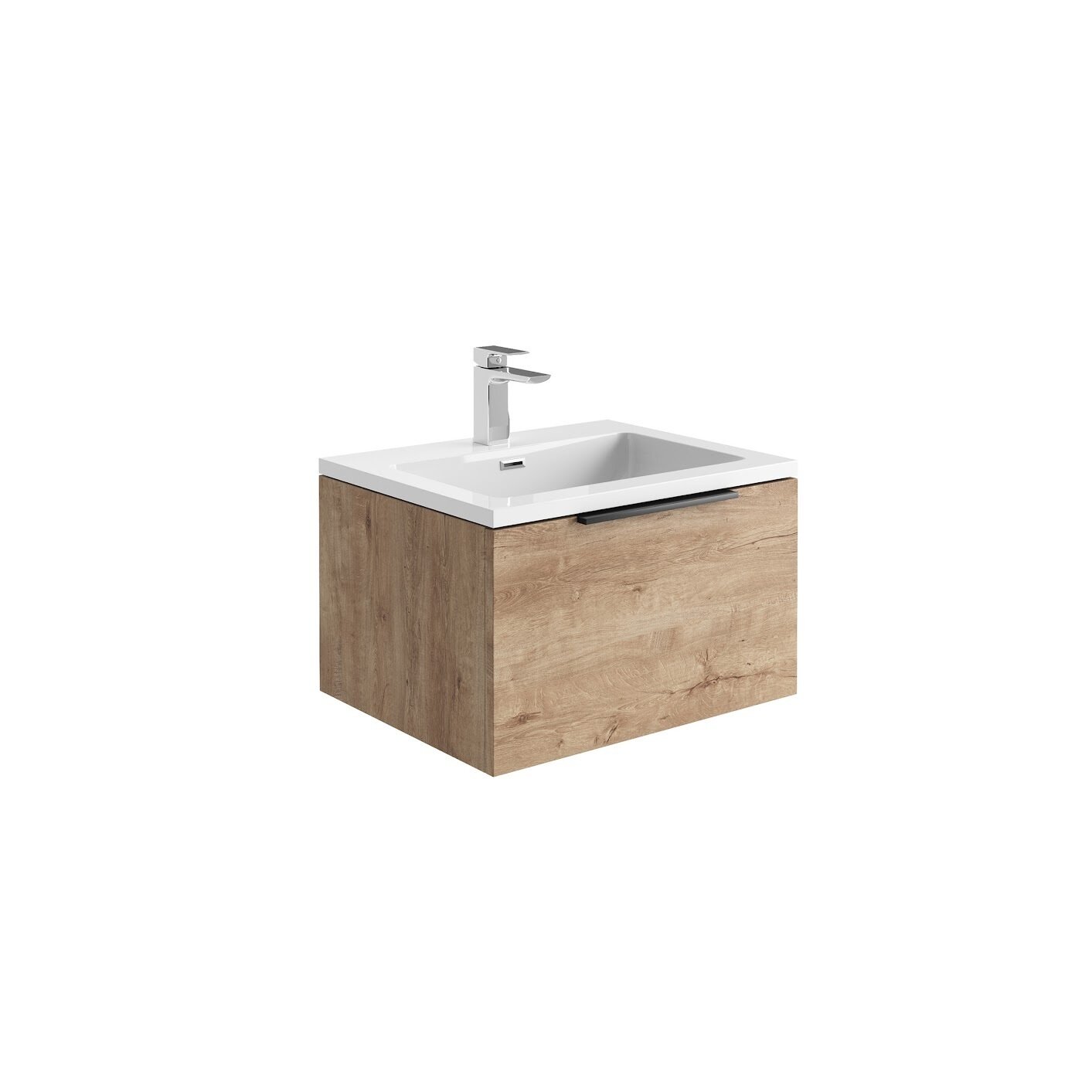 Cairo Rustic Oak 600 LED Cabinet (incl basin)