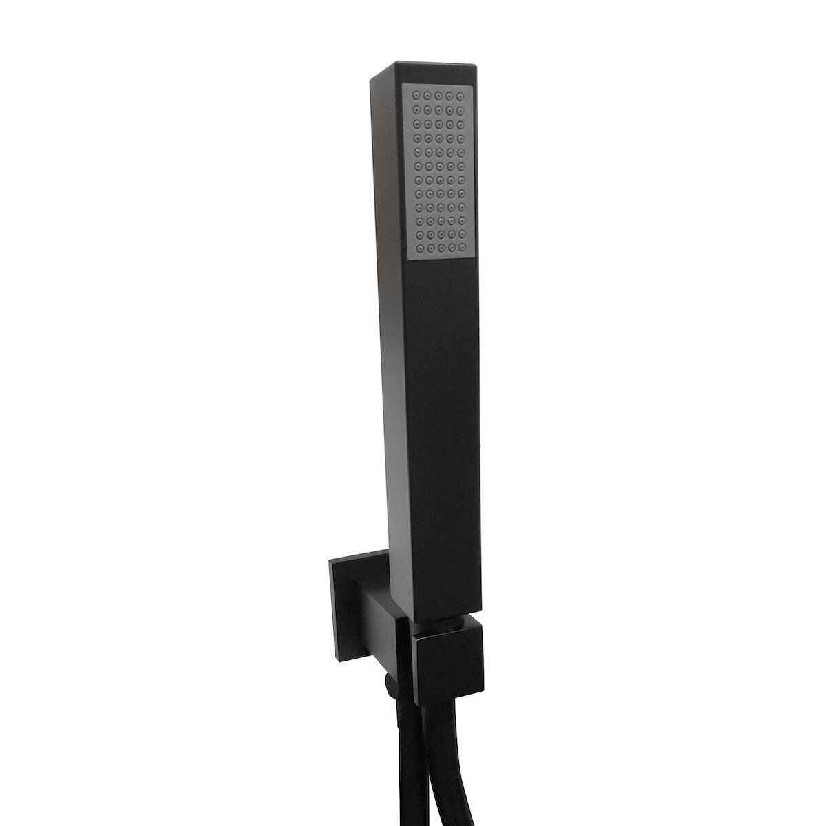 Black Square Shower Outlet, Hose &amp; Head