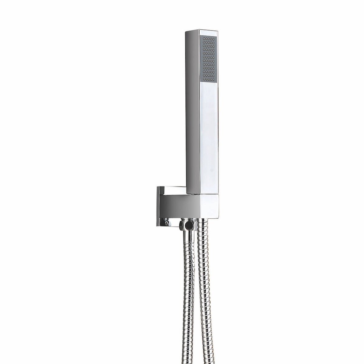 Chrome Square Shower Outlet, Hose &amp; Head