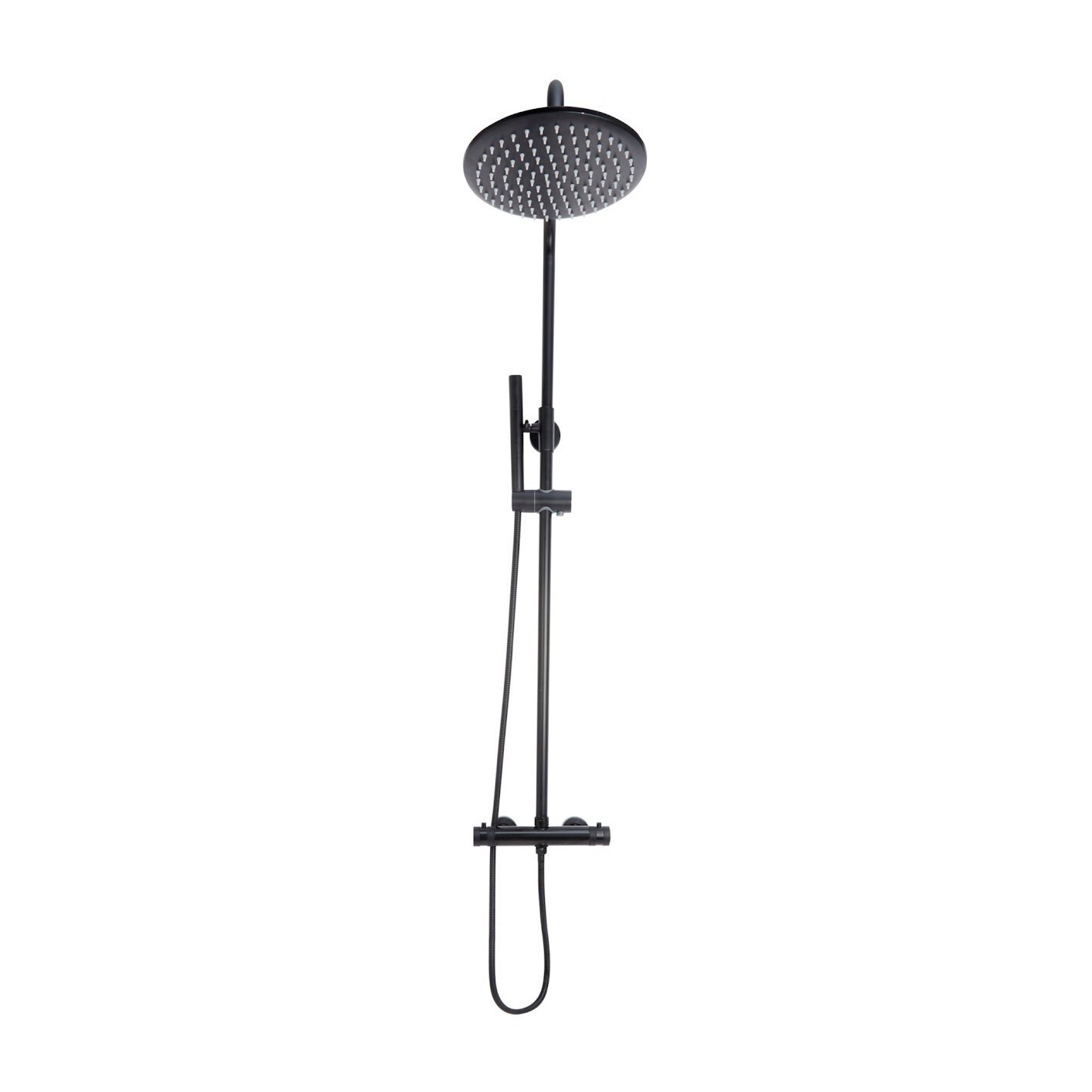 Matt Black Round Rigid Shower