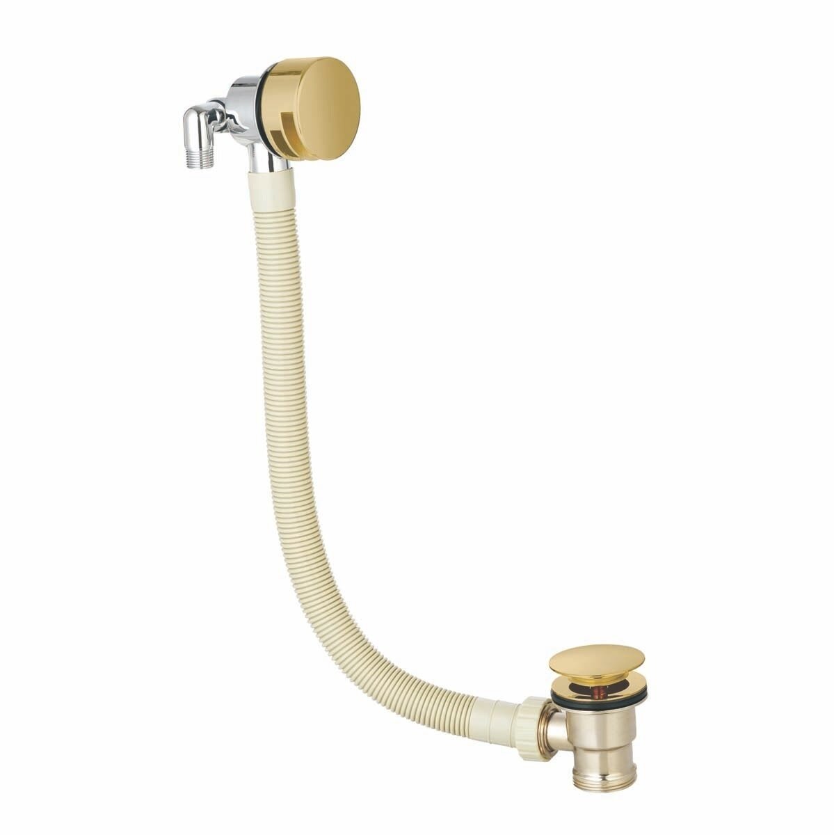 Round Bath Filler and Overflow Brushed Brass