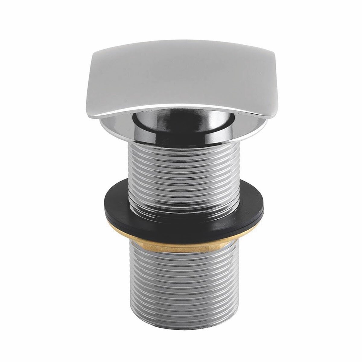 Square Dome Unslotted Sprung Basin Waste Black