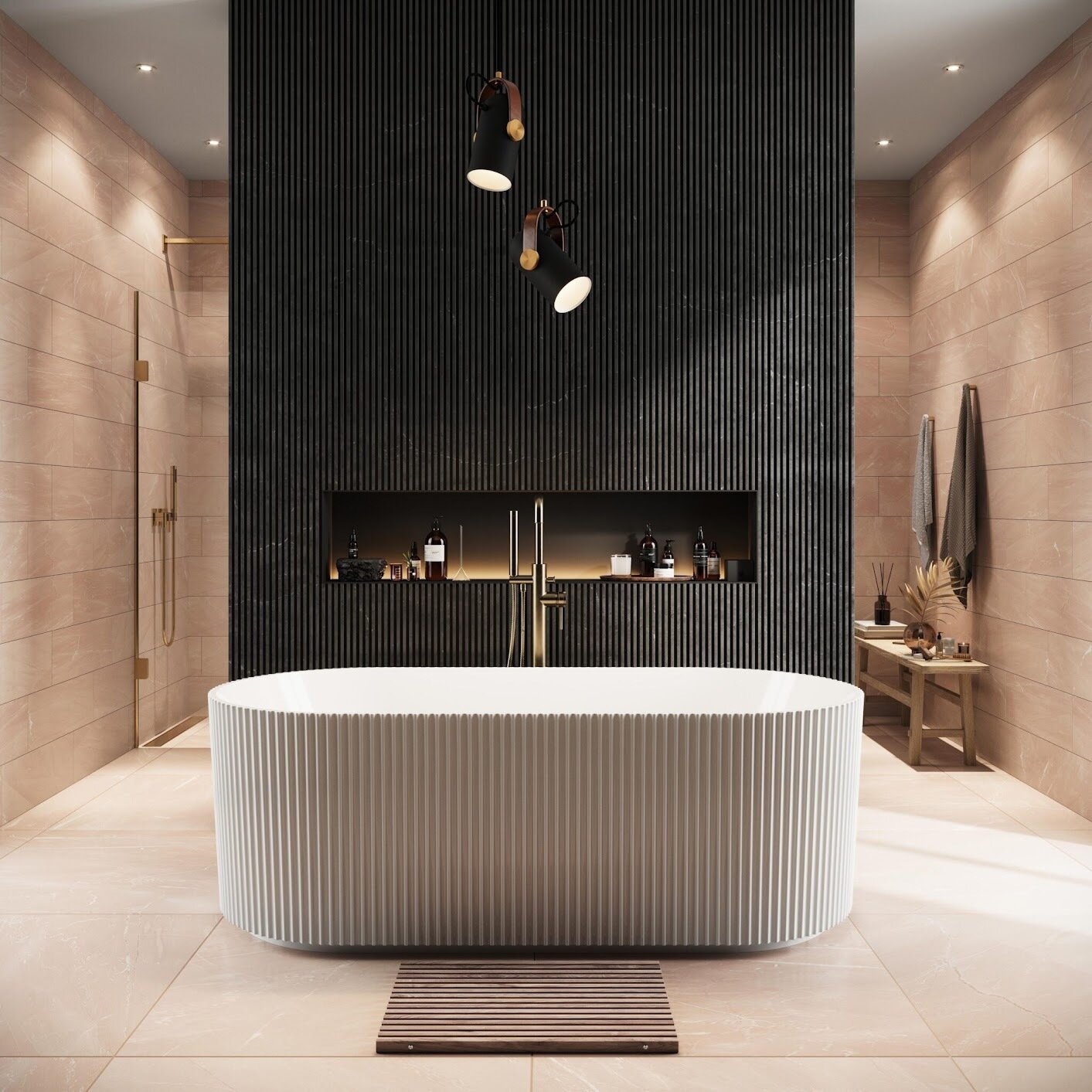 Lotus Fluted Freestanding Bath 1700 x 800