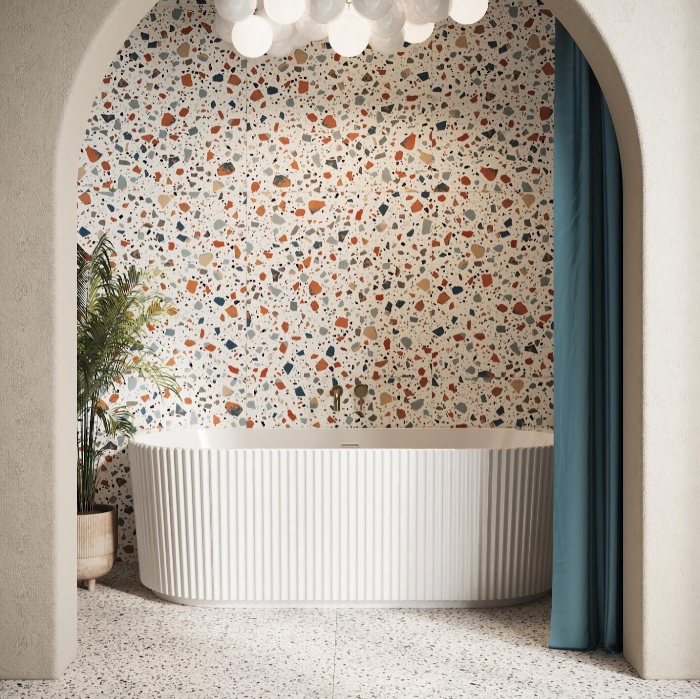 Lotus Fluted Back to Wall Bath 1700 x 780