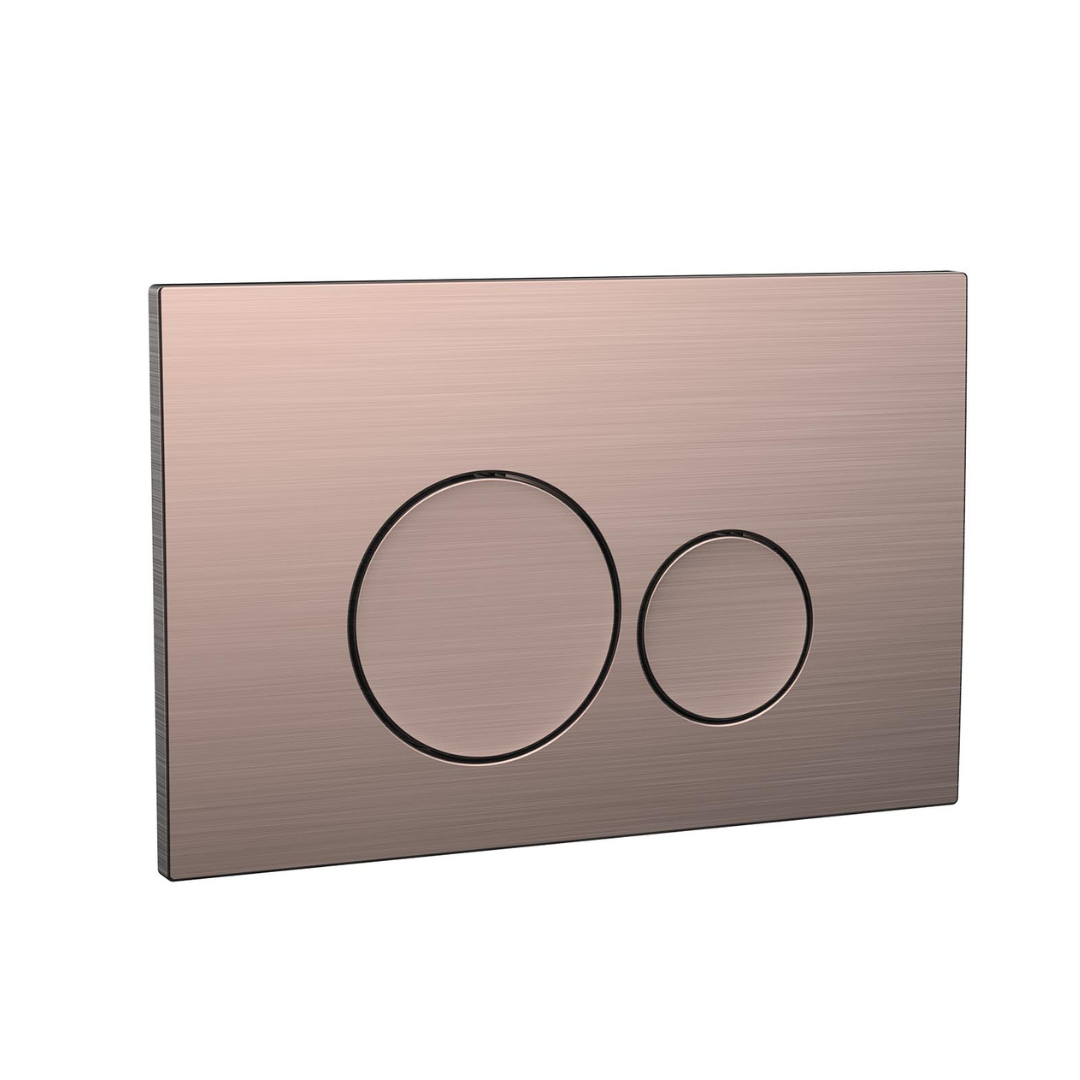 Round Brushed Bronze Dual Flush Button