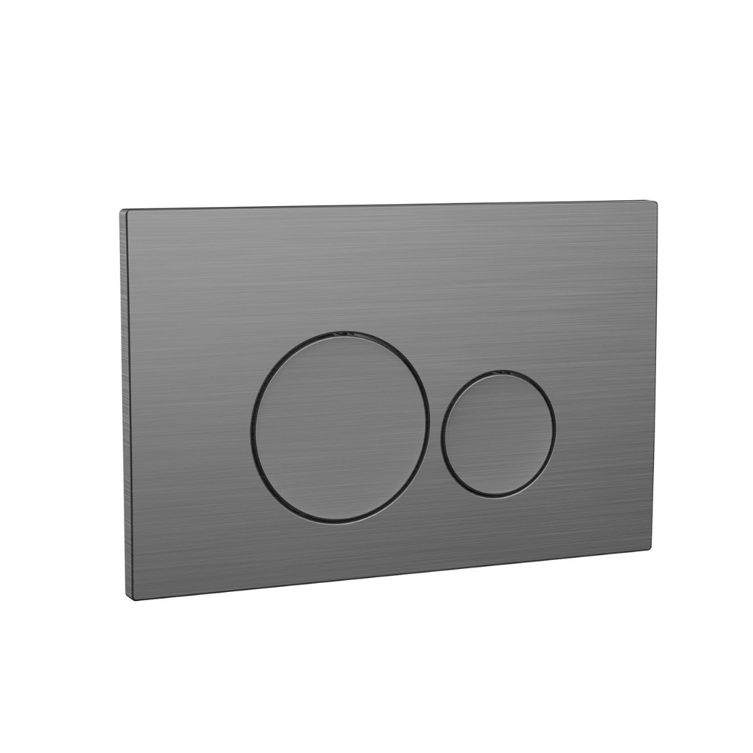 Round Gunmetal Dual Flush Button