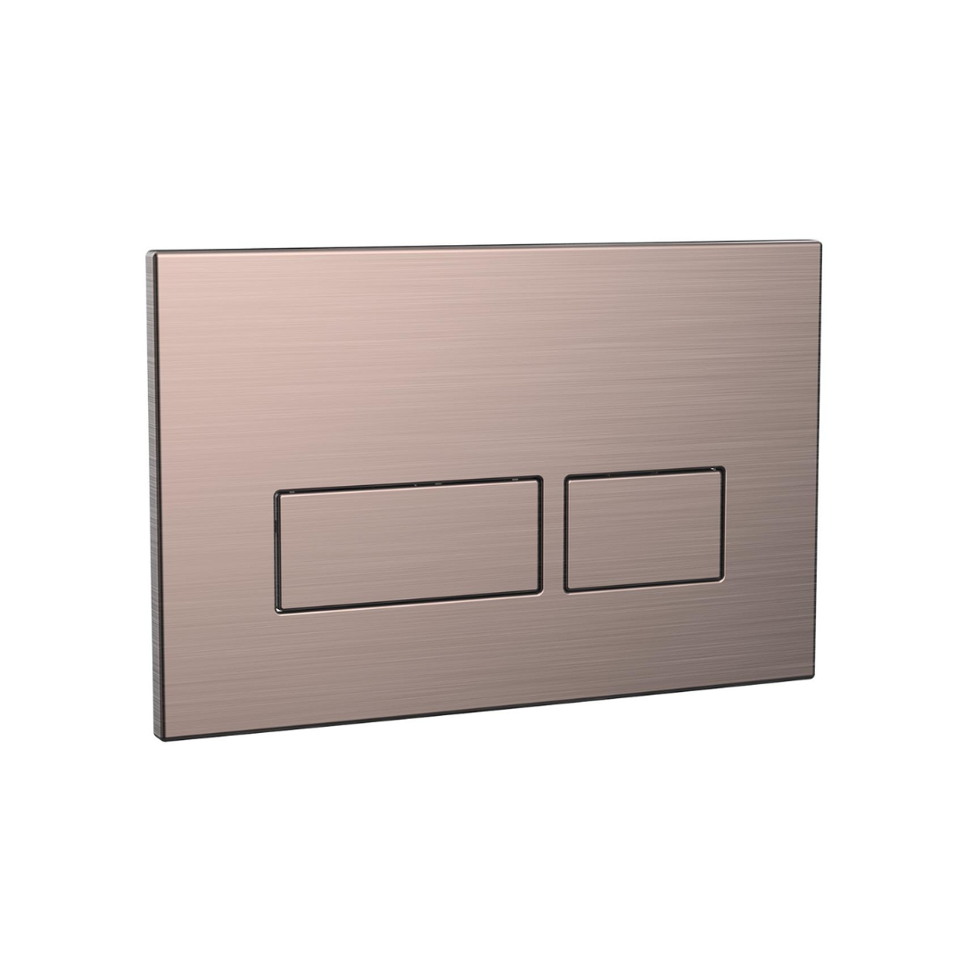 Square Brushed Bronze Dual Flush Button