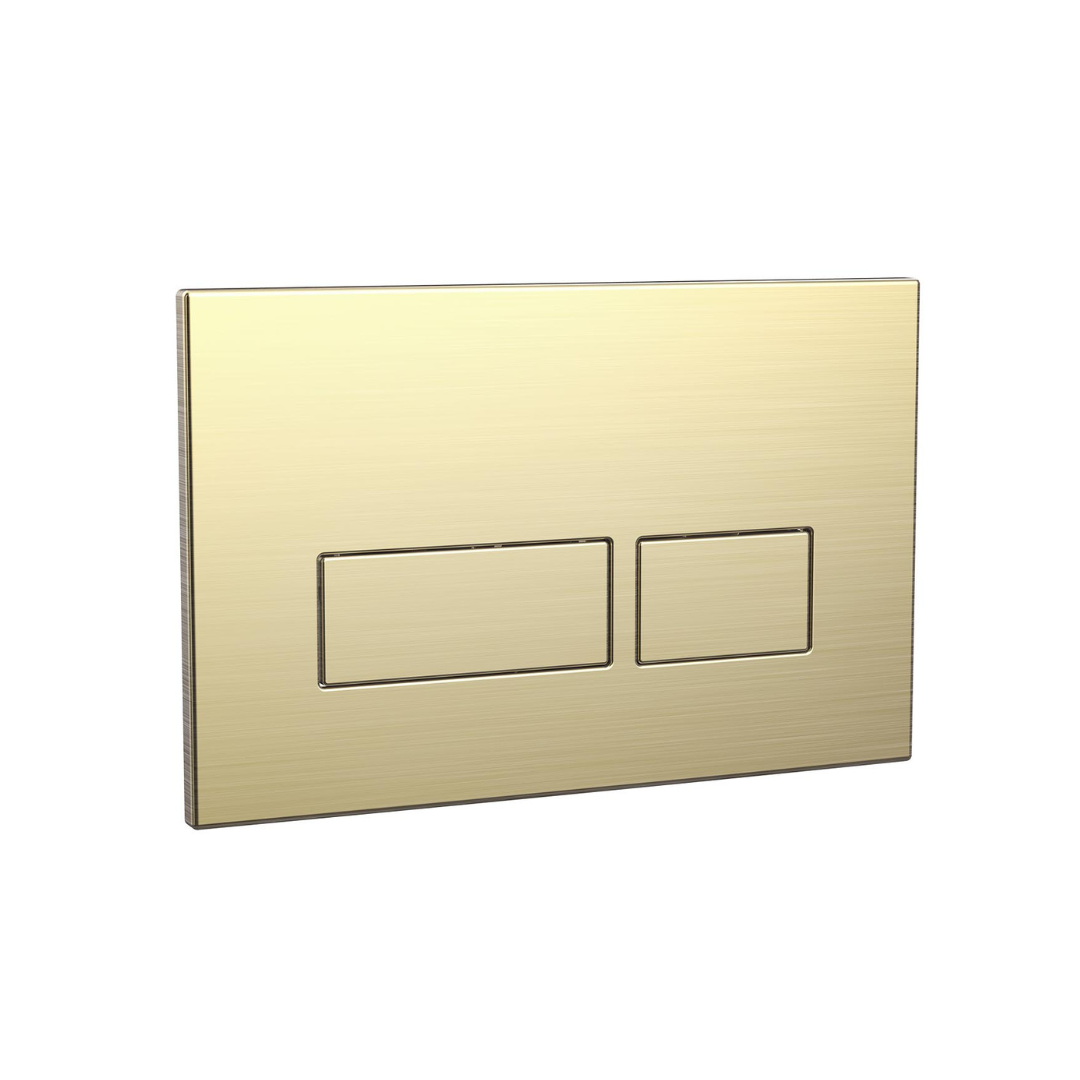Square Brushed Brass Dual Flush Button