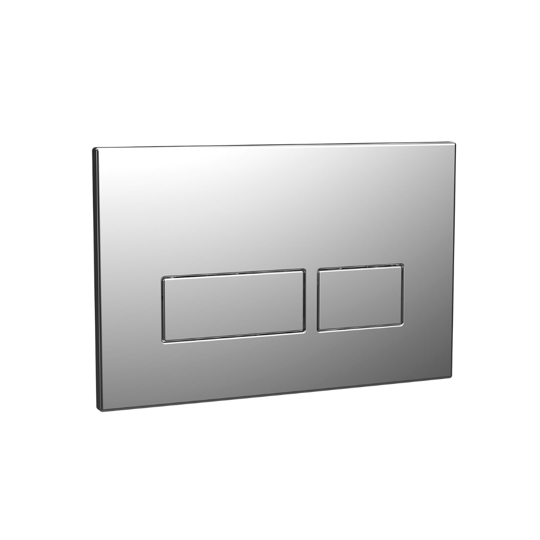Square Chrome Dual Flush Button