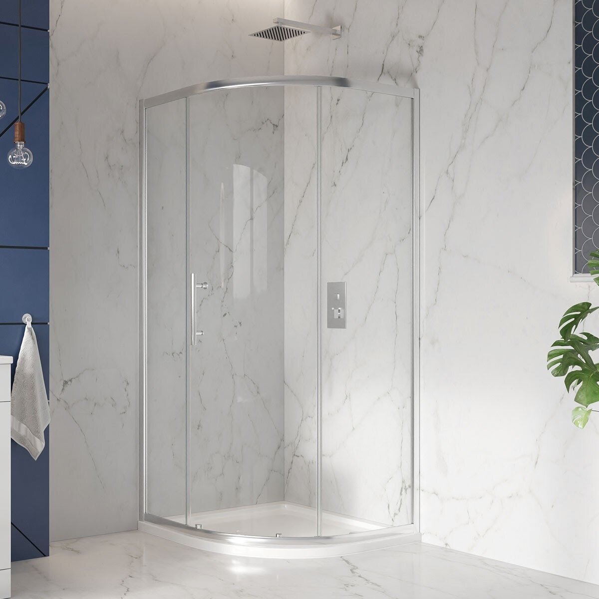 S8 Single Door Quadrant Chrome 900