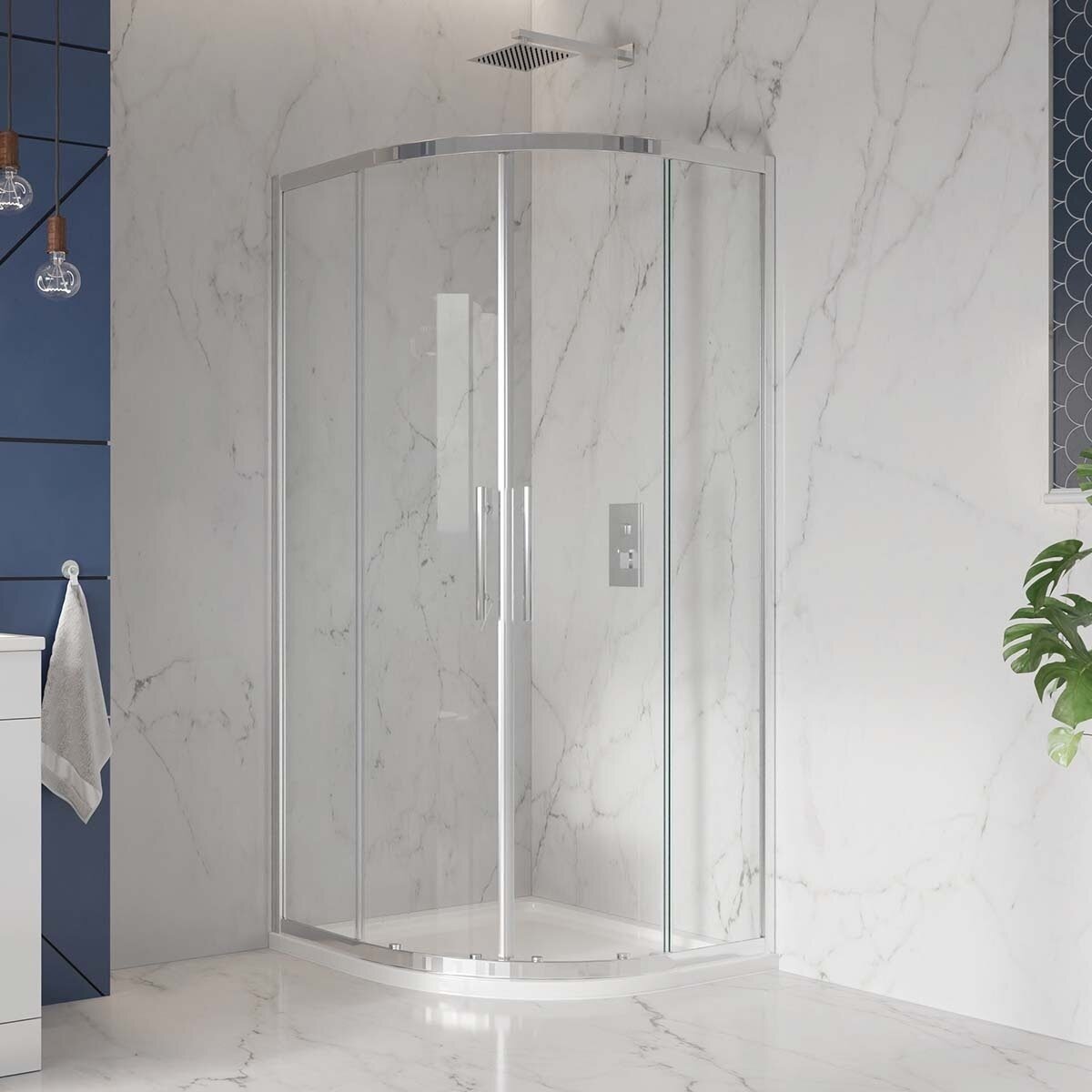 S8 Double Door Quadrant Chrome 800 x 800