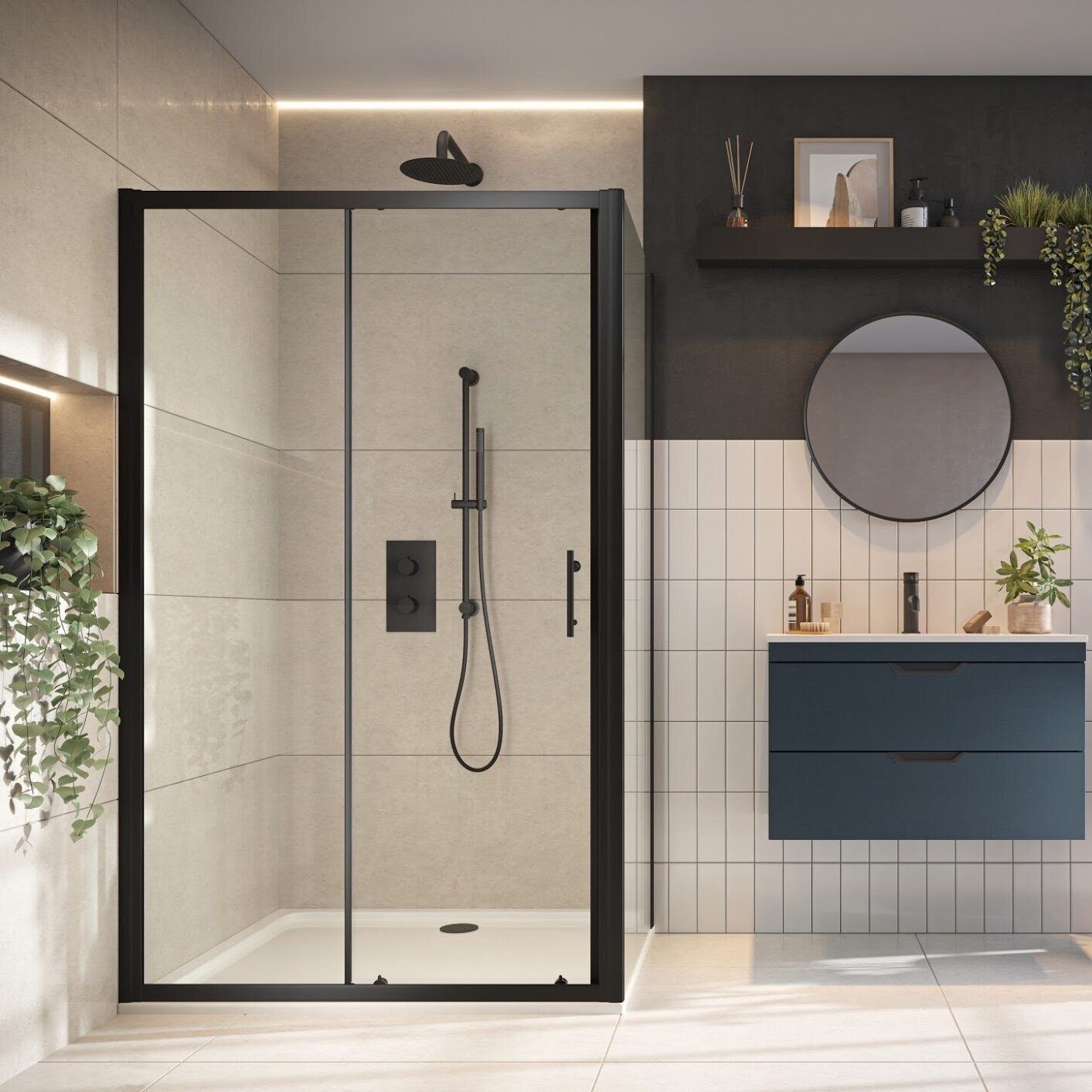 S6 Sliding Door Black 1200