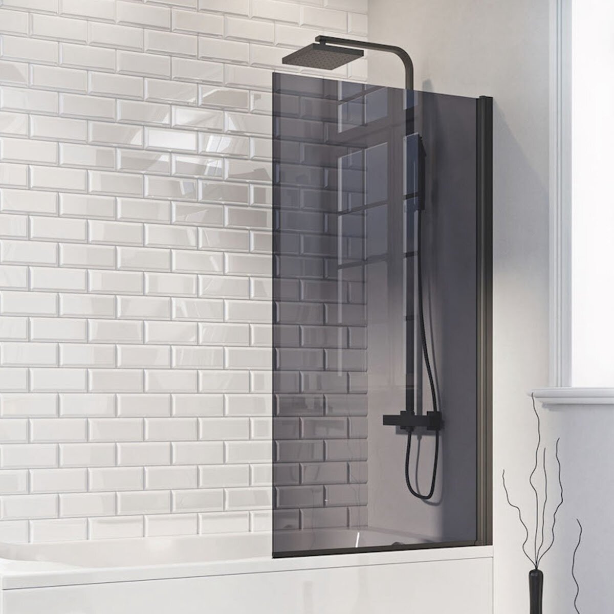 Mona Square Edge 6mm Thick Bath Screen